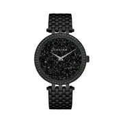 Caravelle Designed By Bulova Womens Modern Crystal Rock Dial Bracelet Watch 38mm 45L171