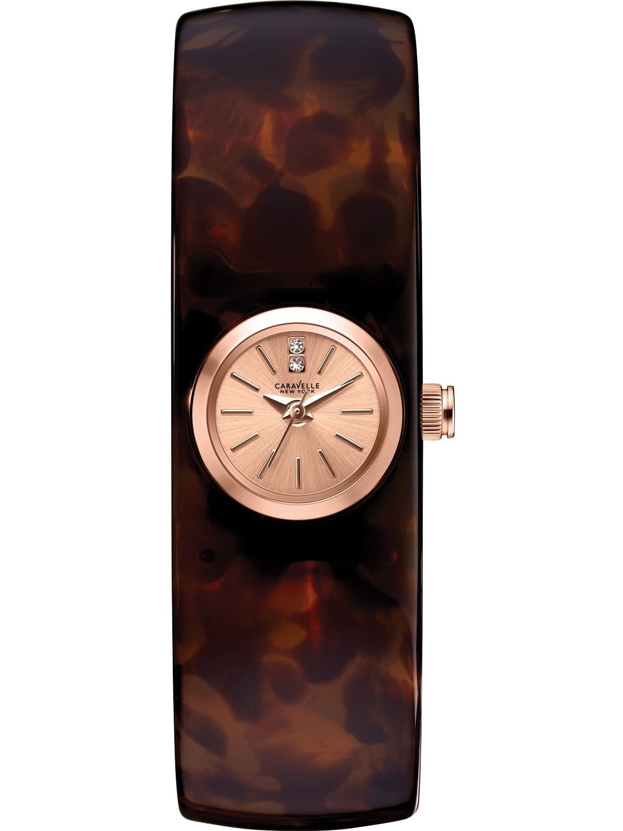 Caravelle Women's Resin Bangle Watch - Tortoise - Walmart.com