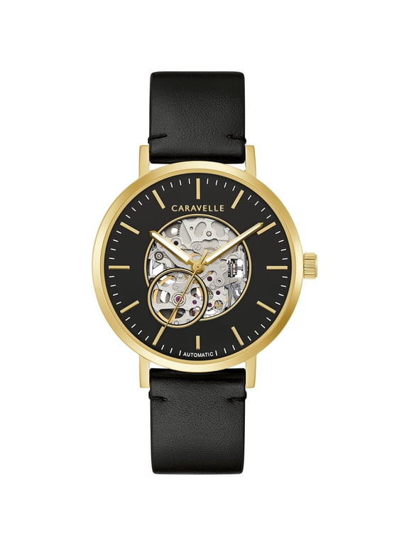 by Bulova Men's Automatic Leather Strap Watch 44A121