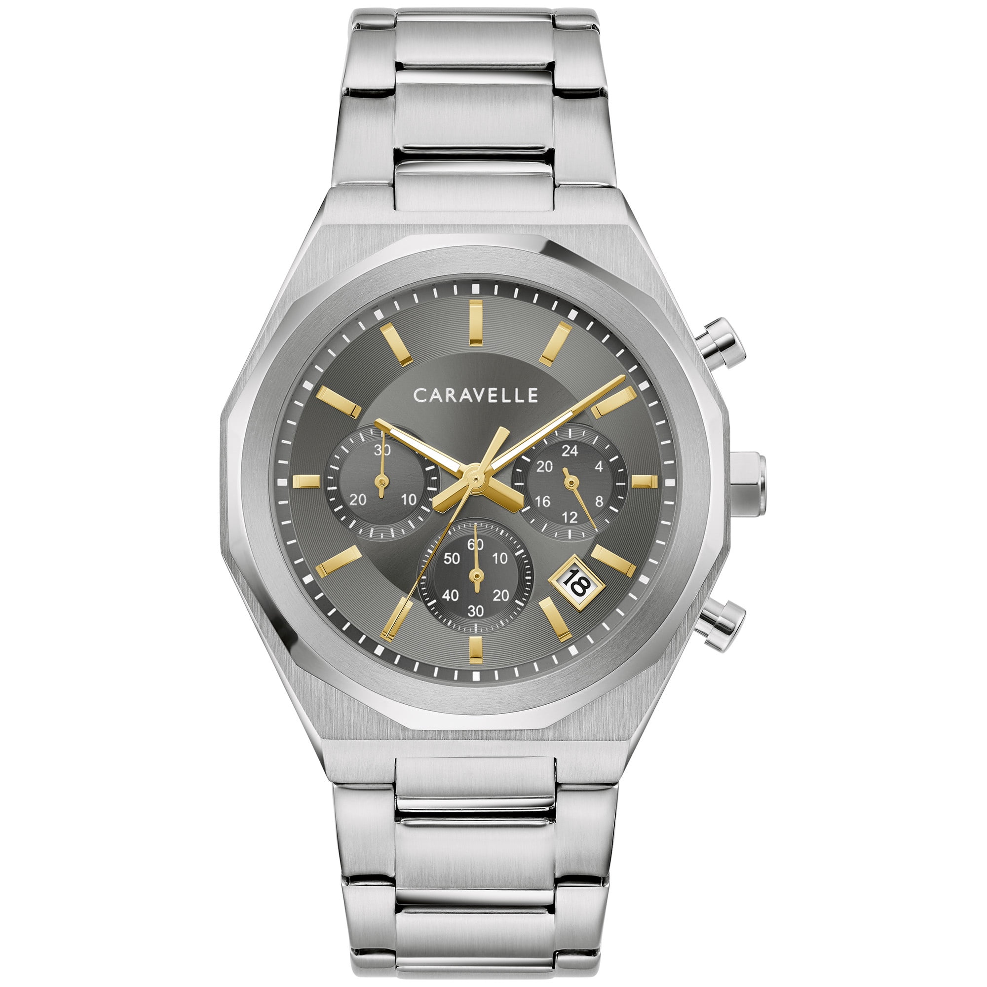 Montre Homme Caravelle By Bulova - Réf. 43B009 - Cadran Grand Pavé - Acier Inoxydable - Occasion