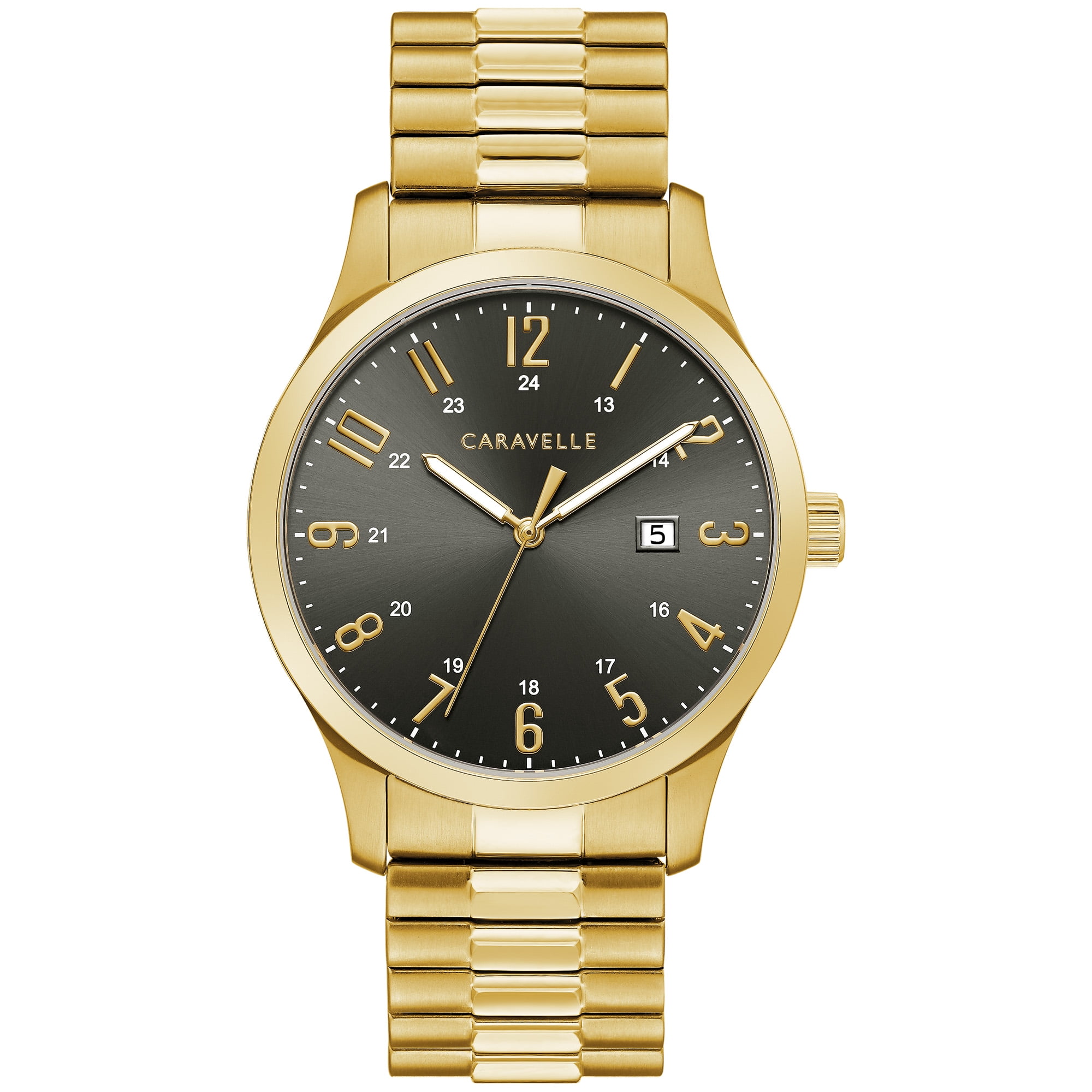 Free Shipping Caravelle by Bulova Men s Gold Tone Expansion Band Watch 44B126 Walmart