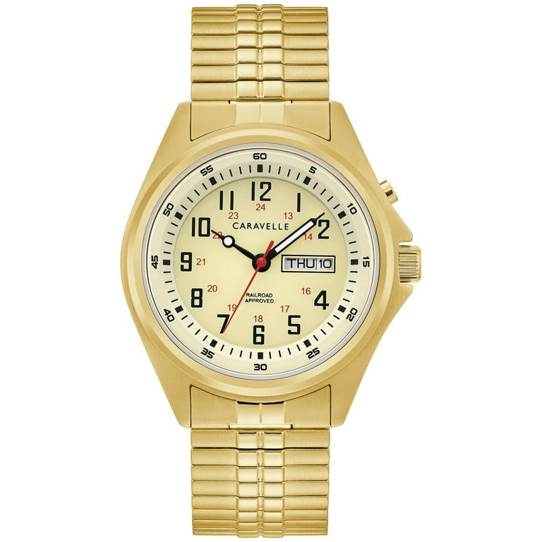 Caravelle by Bulova Men's Gold-Tone Expansion Band Watch 44C112