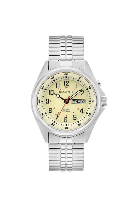 by Bulova Men's Stainless Steel Expansion Band Watch - 43C124