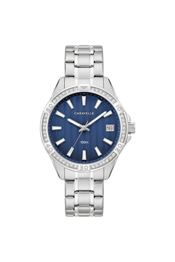 by Bulova Women's Stainless Steel Crystal Watch 43M122