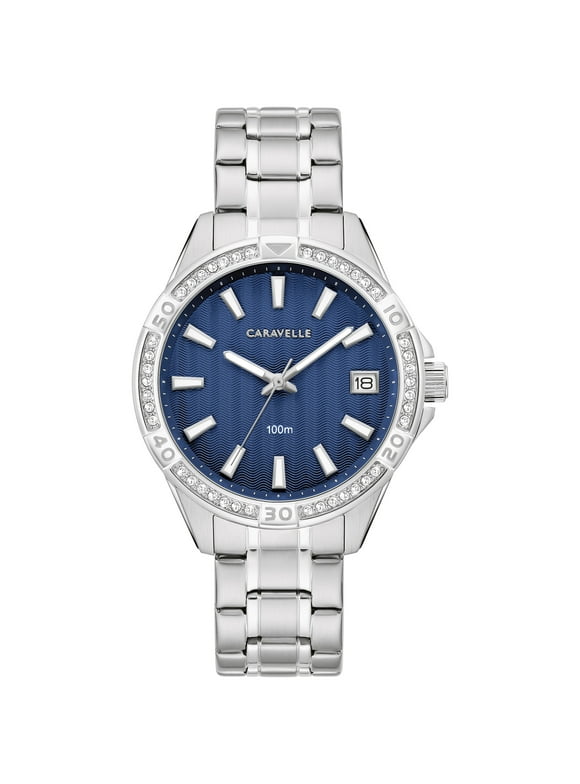 by Bulova Women's Stainless Steel Crystal Watch 43M122