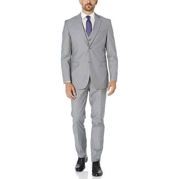 Caravelli Men's 3-Piece Single Breasted Slim Fit 2-Button Vested Dress Suit Set - Colors