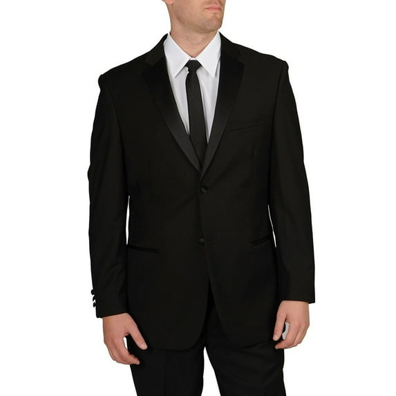 Caravelli Men's 60501 Slim Fit Two-Piece Notch Lapel Tuxedo Suit Set - Black - 42R