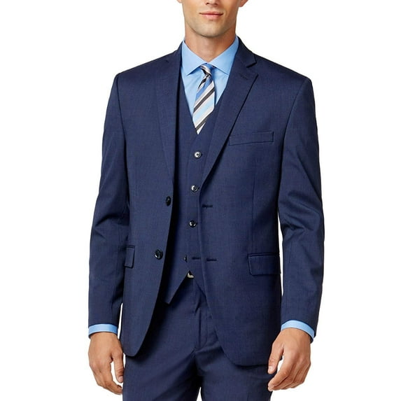 Caravelli Men's 60530 3-Piece Single Breasted Slim Fit Vested Suit Powder Blue - 46 Long