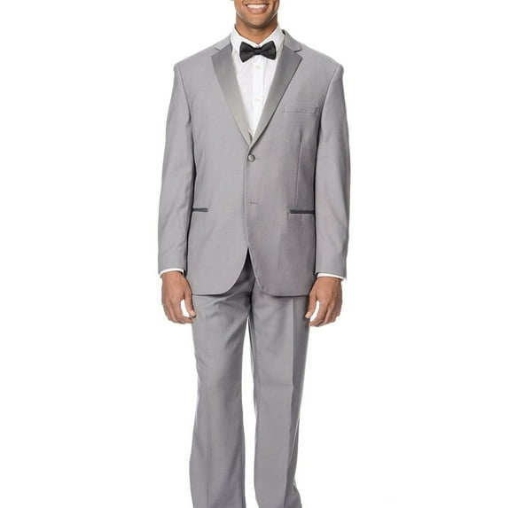 Caravelli Men's 60538 Slim Fit Two-Piece Notch Lapel Tuxedo Suit Set - Light Grey - 44R