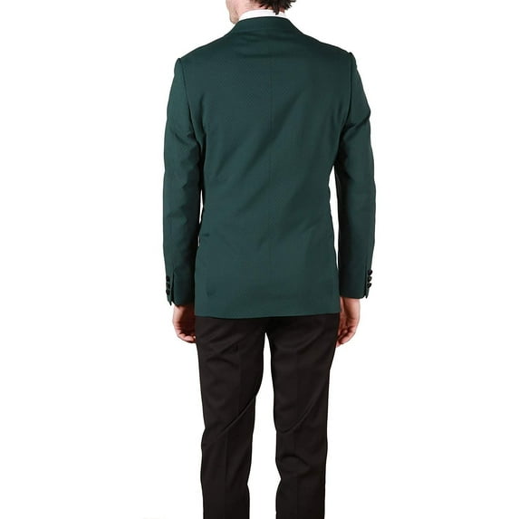 Caravelli Men's 613148 Slim Fit Textured Top 2-Piece Tuxedo - Hunter Green - 40R