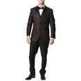 thumbnail image 1 of Caravelli Men's 65609 Slim Fit Textured Top 3 Piece Tuxedo - Burgundy - 36R, 1 of 6