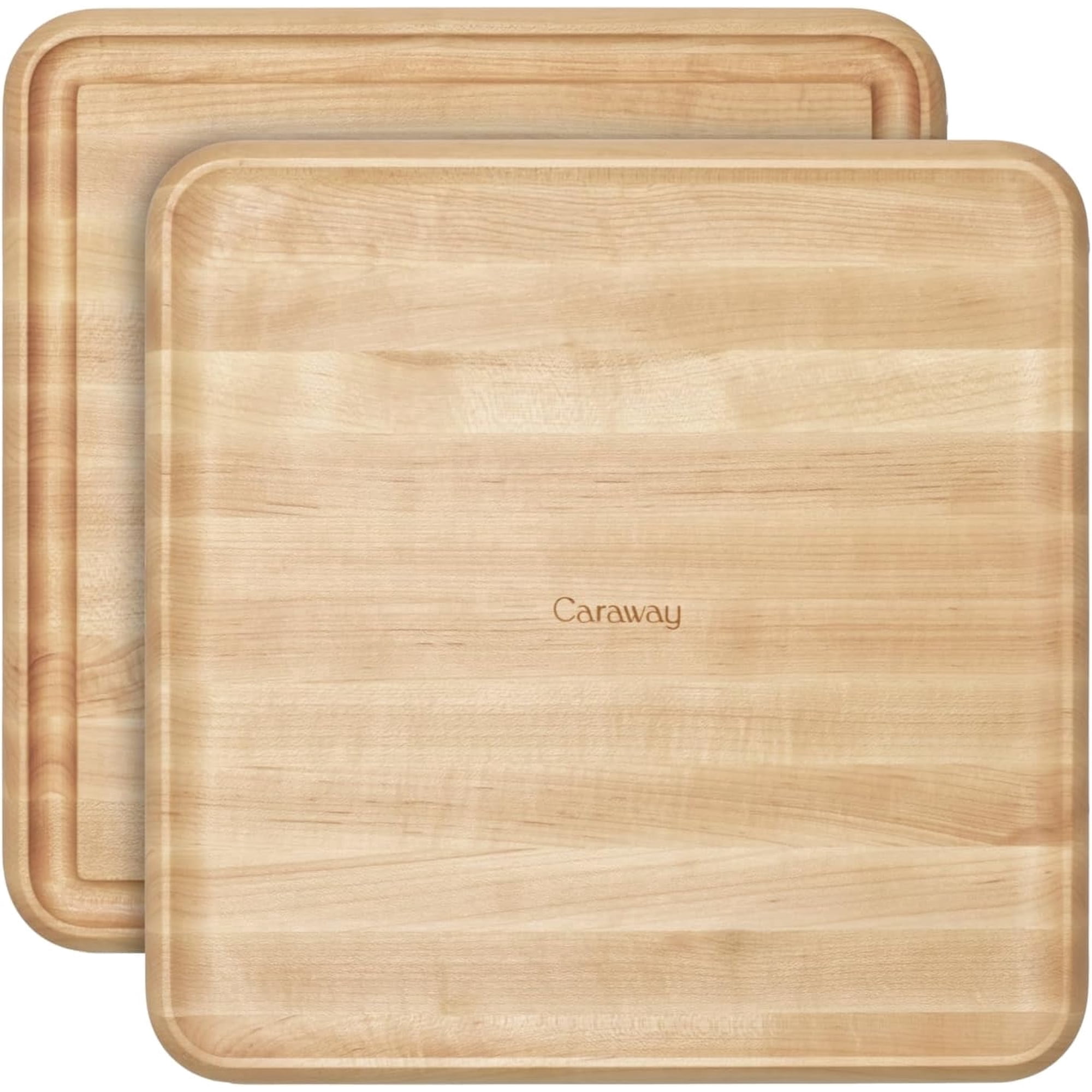 Caraway 12” Prep & Serve Butcher Block, Wood Cutting Board for Kitchen, Square Dual-Sided Chopping Block for Prep, Presentation, and Serving, Maple