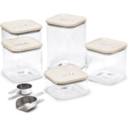 Caraway 13-Piece Glass Airtight Food Storage Containers with   , BPA-Free Kitchen Storage Containers   Stackable, Space-Saving Airtight Containers for Dry Goods and More - Cream