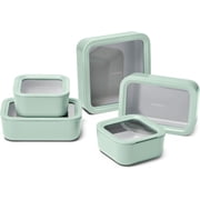 Caraway 13pc Glass Food Storage Container Set - Easy to Store, Non Toxic Lunch Box - with Glass Lids - Includes Storage Organizer - Mist