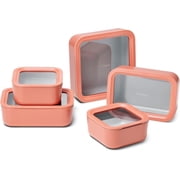 Caraway 13pc Glass Food Storage Container Set - Easy to Store, Non Toxic Lunch Box - with Glass Lids - Includes Storage Organizer - Perracotta