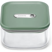 Caraway 1qt Glass Airtight Food Storage Container with Lid Non-Toxic, BPA-Free Kitchen Storage Container Stackable, Space-Saving Airtight Container for Dry Goods and More - Sage