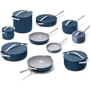 Caraway 24-Piece Nonstick Ceramic Cookware Set - Includes Fry Pans, Sauce, Saut Pan, Dutch Oven, Petite Cooker, Stir Fry, Rondeau, Stock Pot, Lids & Storage Organizers - Navy