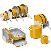 Caraway 31-Piece Ceramic Cookware Bundle - Fry Pans, Saucepans, Saut  Pan, Dutch Oven, Petite Cooker, Stir Fry, Rondeau, Stock Pot, Grill & Griddle Pans, Roasting Pan, Racks, Organizers - Marigold