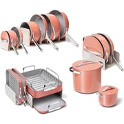 Caraway 31-Piece Ceramic Cookware Bundle, Fry Pans, Saucepans, Dutch Oven, Stock Pot, Grill Pan, Griddle, Roasting Pan & Organizers, Perracotta