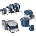 thumbnail image 1 of Caraway 31-Piece Ceramic Cookware Bundle - Fry Pans, Saucepans, Sauté Pan, Dutch Oven, Petite Cooker, Stir Fry, Rondeau, Stock Pot, Grill & Griddle Pans, Roasting Pan, Racks, Organizers - Navy, 1 of 6