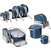 Caraway 31-Piece Ceramic Cookware Bundle - Fry Pans, Saucepans, Saut  Pan, Dutch Oven, Petite Cooker, Stir Fry, Rondeau, Stock Pot, Grill & Griddle Pans, Roasting Pan, Racks, Organizers - Navy