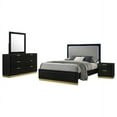 thumbnail image 1 of Caraway 4-piece Eastern King Bedroom Set with LED Headboard Black and Grey, 1 of 2