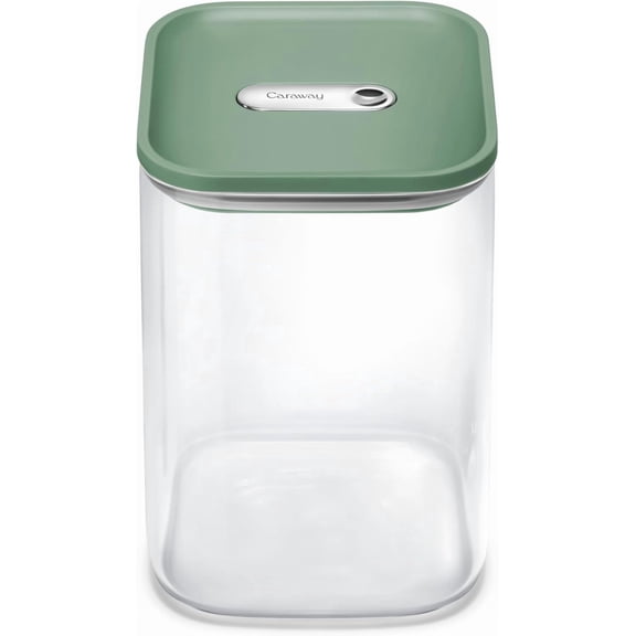 Caraway 4qt Glass Airtight Food Storage Container with Lid – Non-Toxic, BPA-Free Kitchen Storage Container – Stackable, Space-Saving Airtight Container for Dry Goods and More - Sage