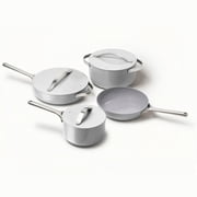 Caraway Ceramic Non-Stick Pots & Pans Cookware Set, 12- Piece, Gray