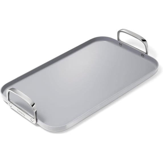 Caraway Double Burner Griddle - 19x12” Griddle Pan - Non-Stick Ceramic Coated - Oven Safe & Compatible with All Stovetops - Gray