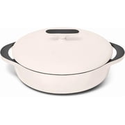 Caraway Enameled Cast Iron Braiser - 3.5 qt Braiser Pan - 3 Layer Enamel Coating - No Seasoning Required - Compatible With All Stovetops - Oven Safe - Free From Forever Chemicals - Cream
