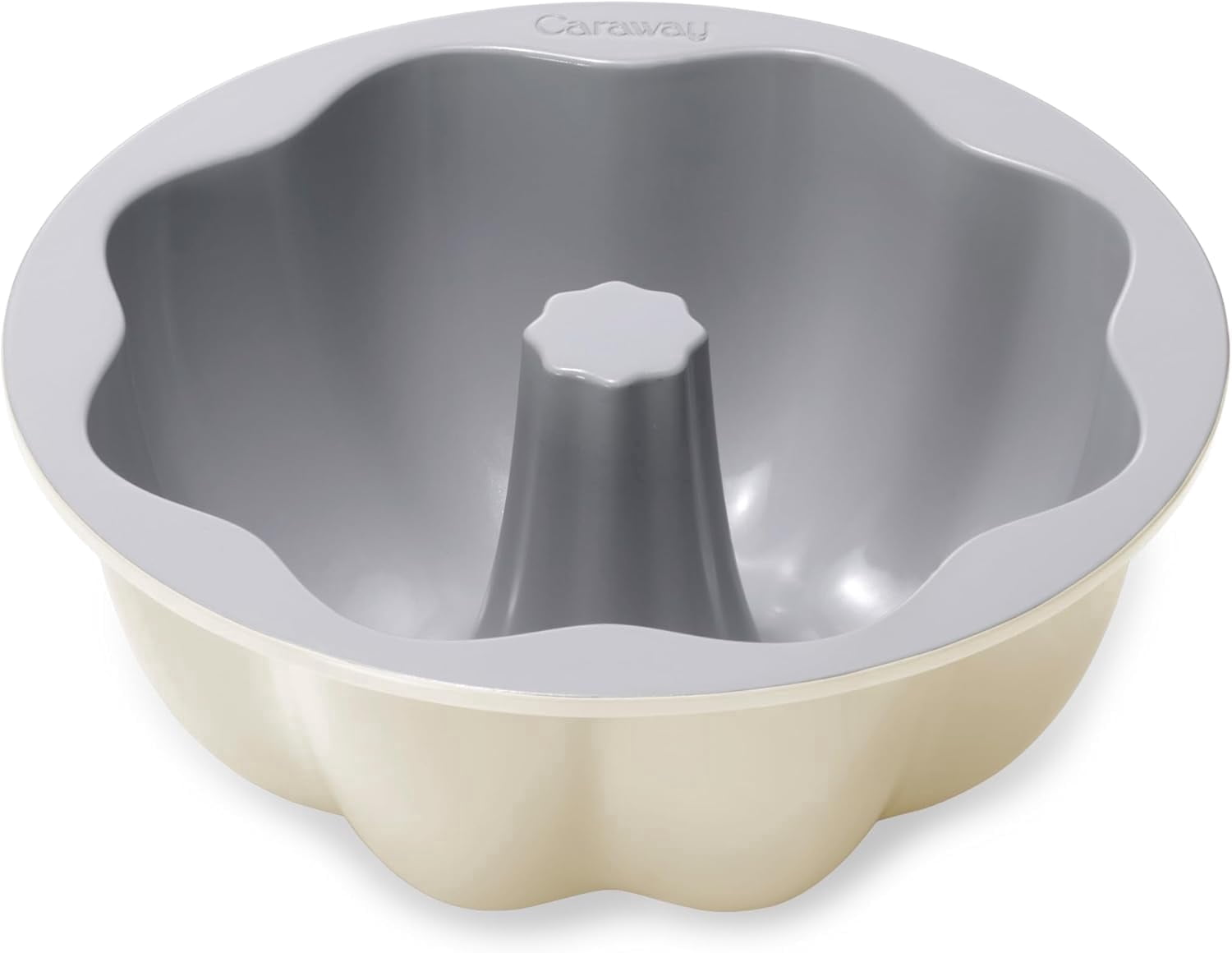 Caraway Fluted Cake Pan - 9.5” Non-Stick Ceramic Baking Pan - Ergonomic & Easy to Handle - Oven Safe up to 550ºF - Cream