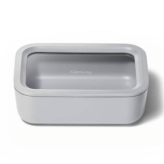 Caraway Glass Food Storage - 6.6 Cup Glass Container - Ceramic Coated Food Container - Non Stick - Dishwasher, Oven, & Microwave Safe – Gray