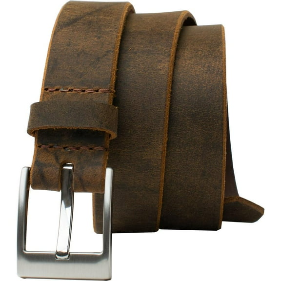 Caraway Mountain Casual Brown Belt by Nickel Smart® - USA Made, Full Grain Leather, Nickel Free