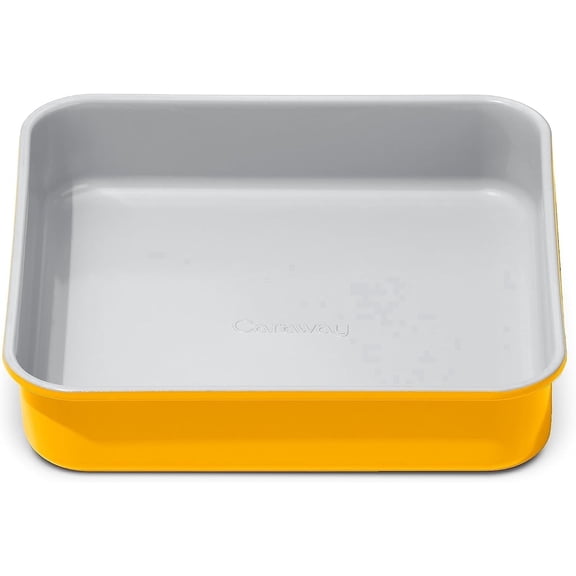 Caraway Non-Stick Ceramic 9” Square Pan - Naturally Slick Ceramic Coating - Perfect for Brownies, Lemon Bars, Cakes, & More - Marigold