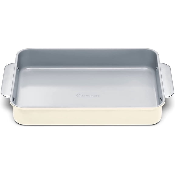 Caraway Non-Stick Ceramic 9”x13” Rectangle Pan - Naturally Slick Ceramic Coating - Perfect for Brownies, Lasagnas, and More - Cream
