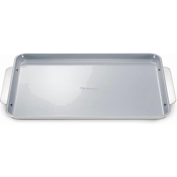Caraway Non-Stick Ceramic Baking Sheet - Naturally Slick Ceramic Coating - Perfect for Baking, Roasting, and More - Large (18" x 13") - Gray