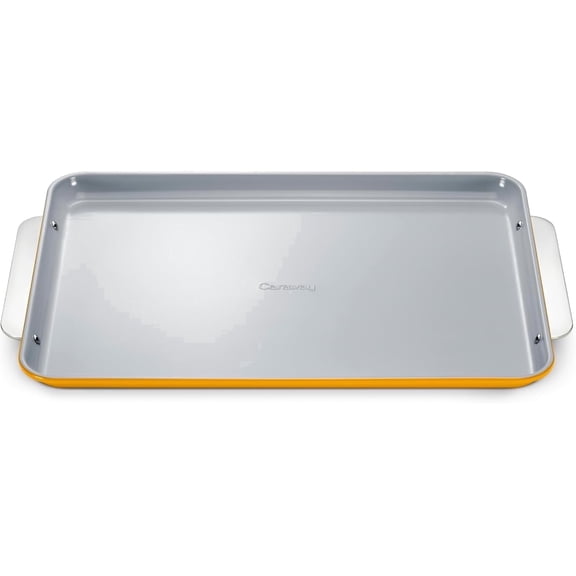 Caraway Non-Stick Ceramic Baking Sheet - Naturally Slick Ceramic Coating - Perfect for Baking, Roasting, and More - Large (18" x 13") - Marigold