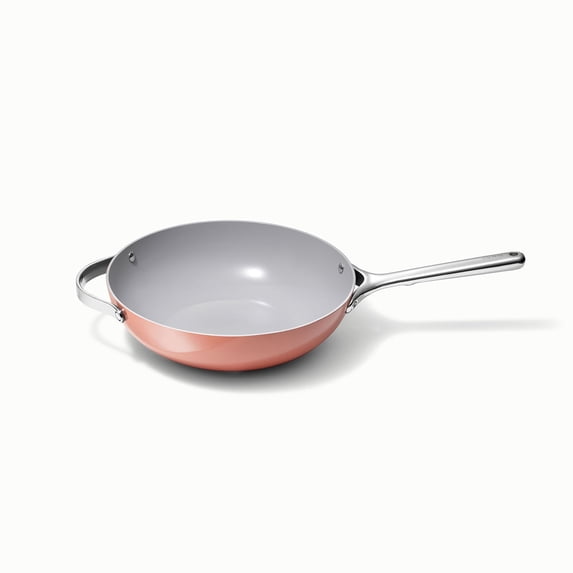 Caraway Non-Stick Stir Fry Pan - 12” Wok-Inspired Pan - - High-Sloped Walls - Stainless Steel Handles - Perracotta