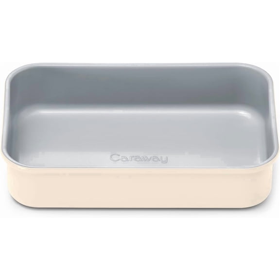 Caraway Nonstick 9” x 6.5” Small Rectangle Baking Pan – Aluminized Steel Core – Deep Ceramic Baking Pan for Casseroles, Lasagna & More - Cream