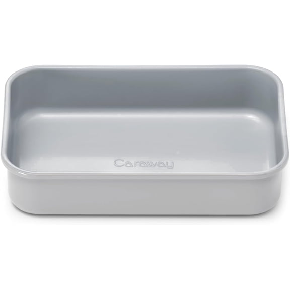 Caraway Nonstick 9” x 6.5” Small Rectangle Baking Pan – Aluminized Steel Core – Deep Ceramic Baking Pan for Casseroles, Lasagna & More - Gray