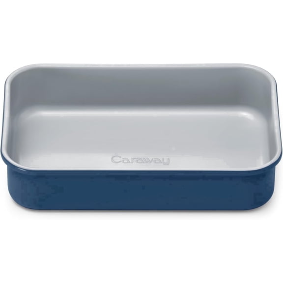 Caraway 9" x 6.5" Small Rectangle Baking Pan, Ceramic-Coated Aluminized Steel Bakeware for Casseroles, Lasagna & Roasting, Navy