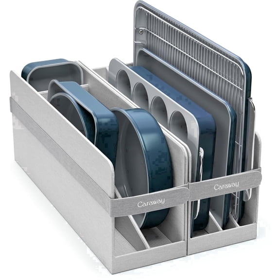 Caraway Nonstick Ceramic Bakeware Set (11 Pieces) - Baking Sheets, Assorted Baking Pans, Cooling Rack, & Storage - Aluminized Steel Body - Navy