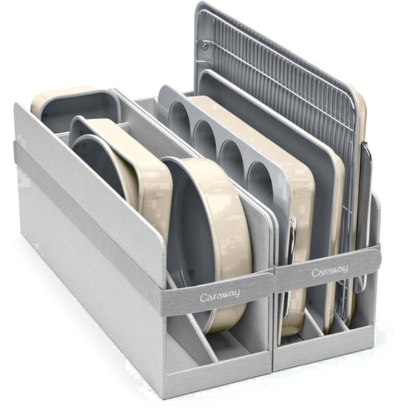 Caraway Nonstick Ceramic Bakeware Set (11 Pieces) - Baking Sheets, Assorted Baking Pans, Cooling Rack, & Storage - Aluminized Steel Body - Cream