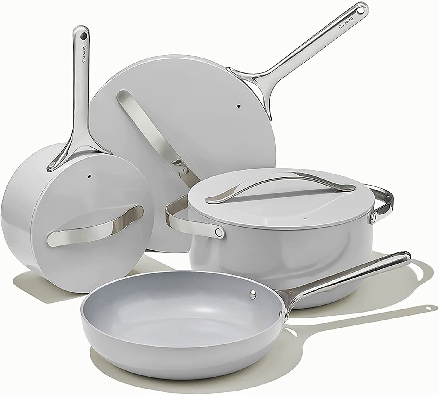 Caraway Nonstick Ceramic Cookware Set (12 Piece) Pots Pans Lids and