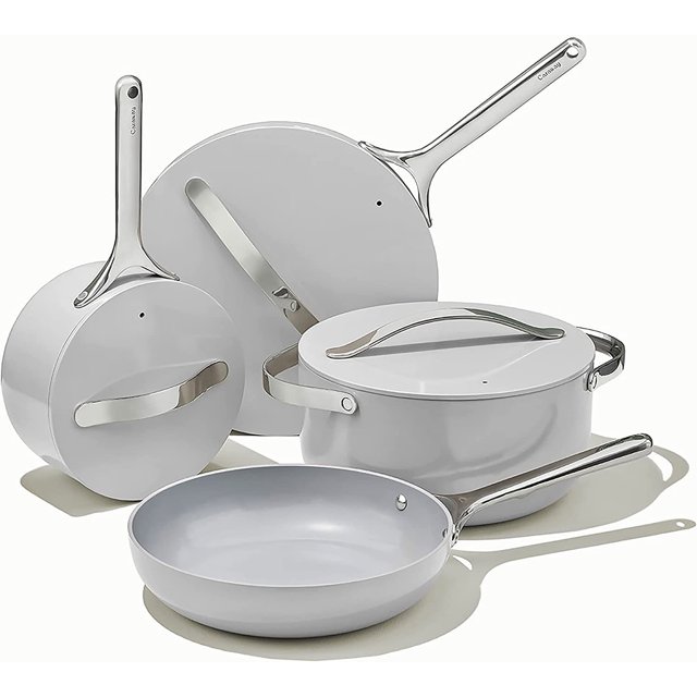Caraway Nonstick Ceramic Cookware Set (12 Piece) Pots Pans Lids and