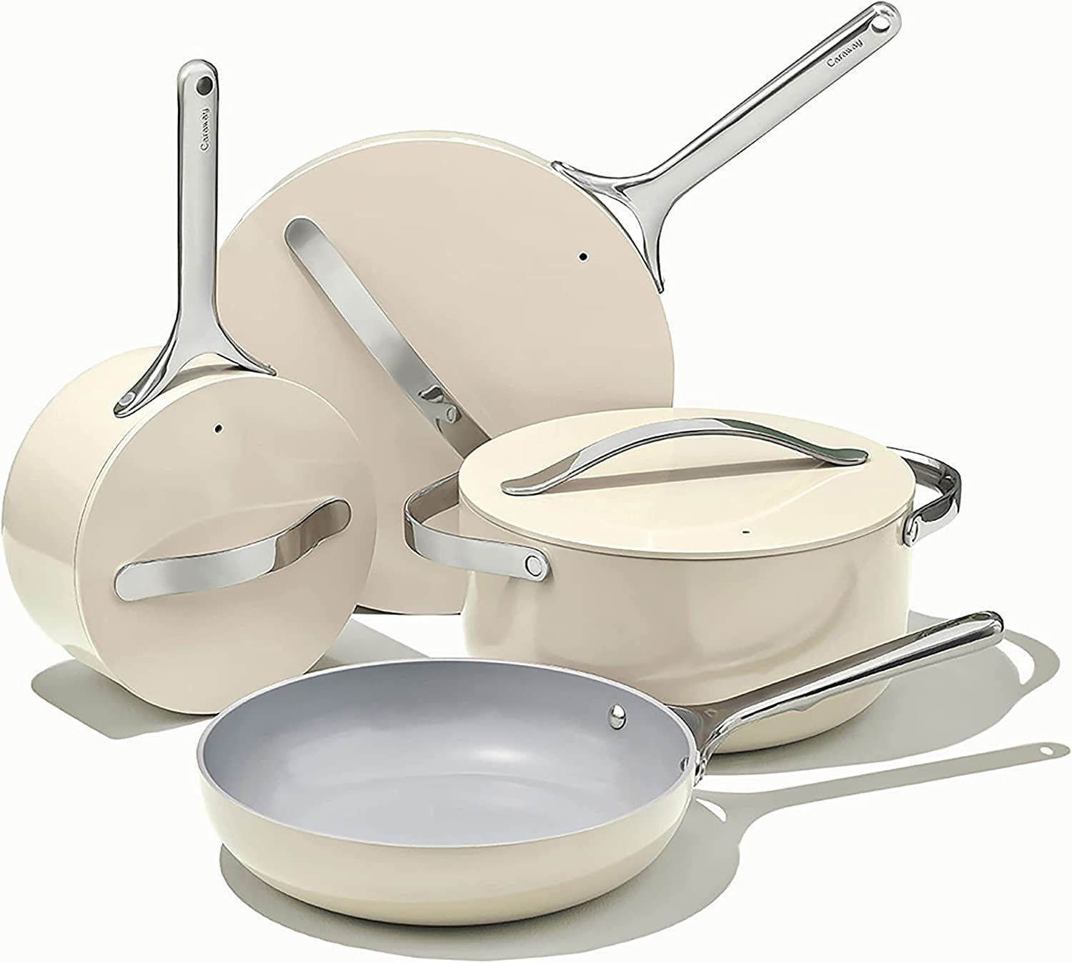 Cream Non-Stick Ceramic 12-Piece Cookware Set