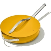 Caraway Nonstick Ceramic Saut  Pan with 4.5 qt, 11.8" - Oven Safe & Compatible with All Stovetops Gas, Electric & Induction - Marigold