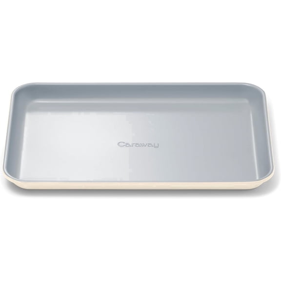 Caraway Nonstick Ceramic Small Baking Sheet (9x13”) – Aluminized Steel Core – Mini Sheet Pan for Baking, Roasting & More - Cream