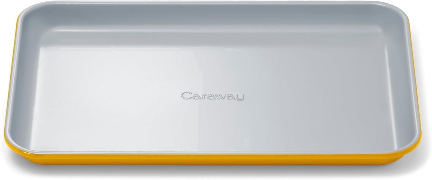 Caraway Nonstick Ceramic Small Baking Sheet (9x13”) – Oven Safe – Aluminized Steel Core – Mini Sheet Pan for Baking, Roasting & More - Marigold