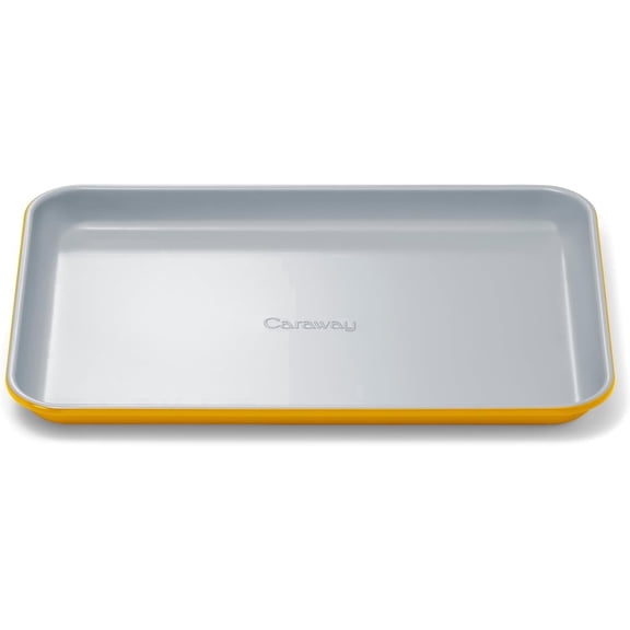 Caraway Nonstick Ceramic Small Baking Sheet (9x13”) – Oven Safe – Aluminized Steel Core – Mini Sheet Pan for Baking, Roasting & More - Marigold